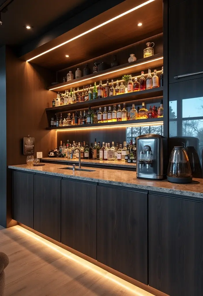 15 Stunning Home Bar Setup Ideas That Will Impress Your Guests (and You!) - 8. High-Tech Bar
