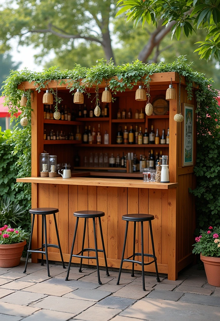 17 Country Outdoor Living Ideas That Will Make You the Host with the Most! - 15. Outdoor Bar Setup