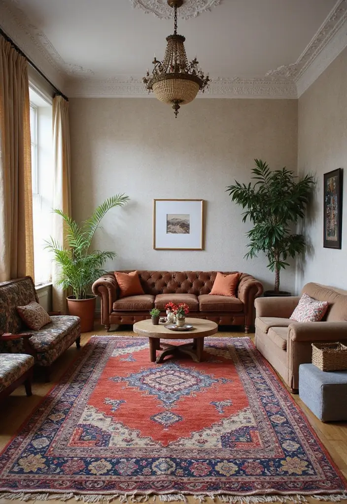 19 Colorful Carpet Designs for Living Rooms That Will Brighten Your Day (Wait Until You See #10!) - 4. Bohemian Vibes