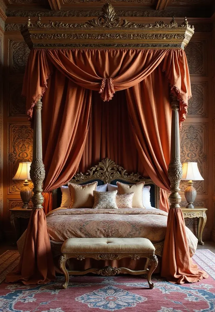 18 Traditional Arabian Bedroom Decor Ideas You'll Wish You Knew Sooner! - 1. Majestic Canopy Beds