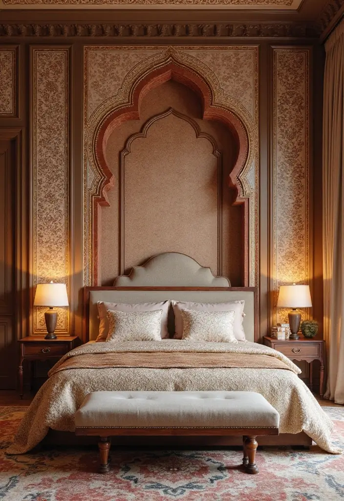 18 Traditional Arabian Bedroom Decor Ideas You'll Wish You Knew Sooner! - 17. Beautiful Accent Walls