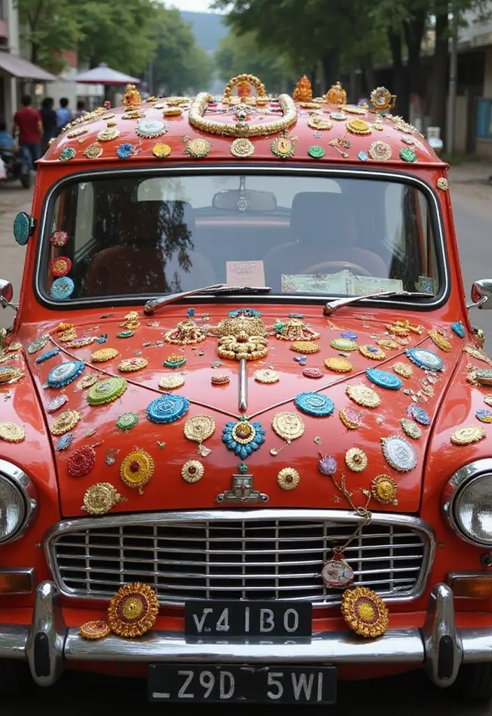 19 Cultural Wedding Car Decor Ideas That Celebrate Your Heritage (Check Out #6!) - 4. Cultural Symbols and Iconography