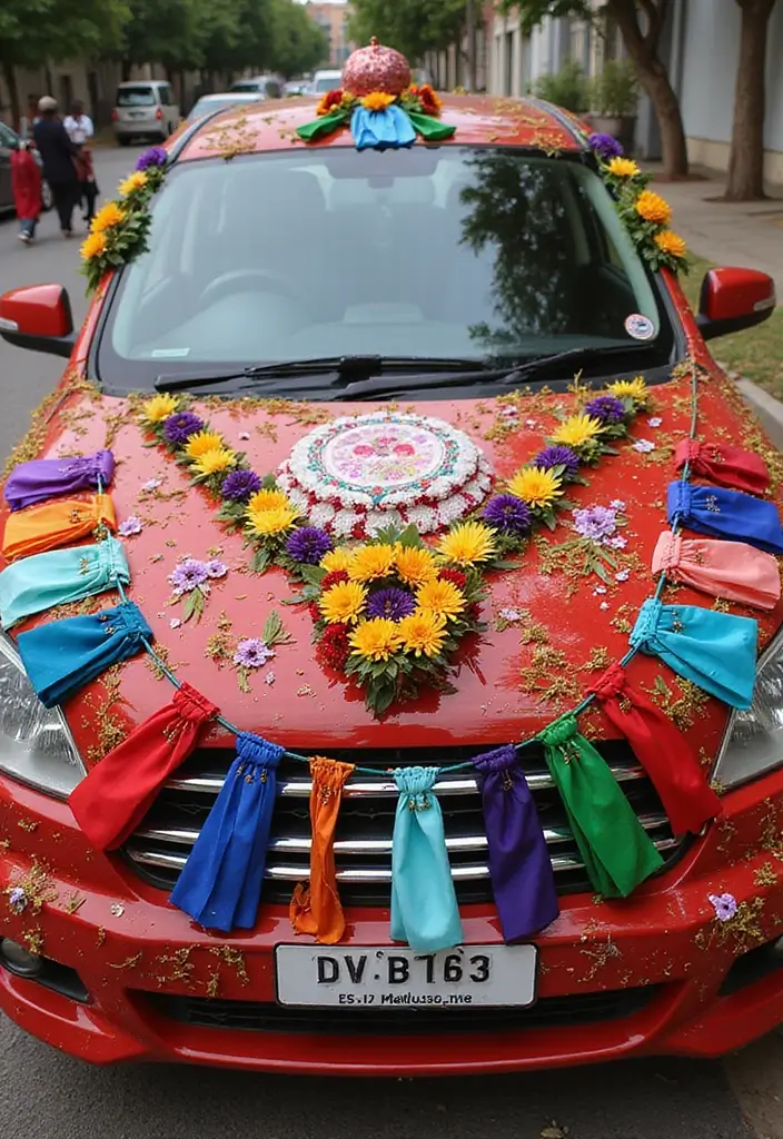 19 Cultural Wedding Car Decor Ideas That Celebrate Your Heritage (Check Out #6!) - 8. Cultural Color Palettes