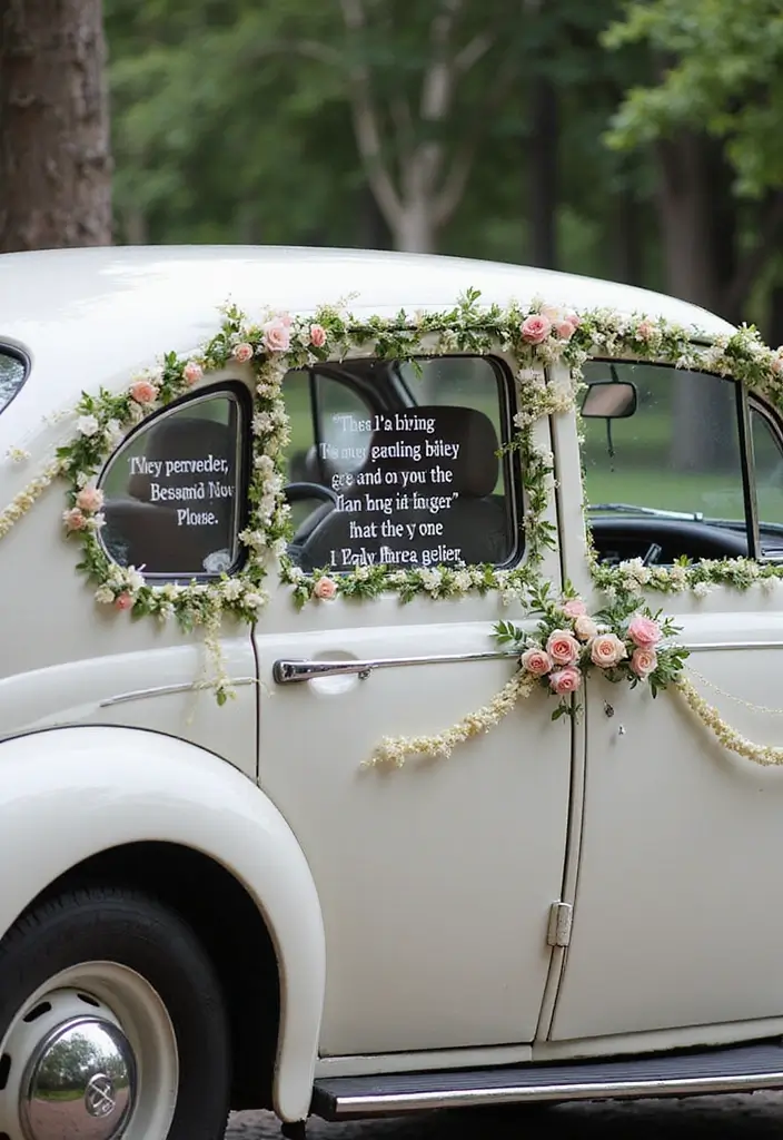 19 Cultural Wedding Car Decor Ideas That Celebrate Your Heritage (Check Out #6!) - 9. Traditional Blessings and Quotes