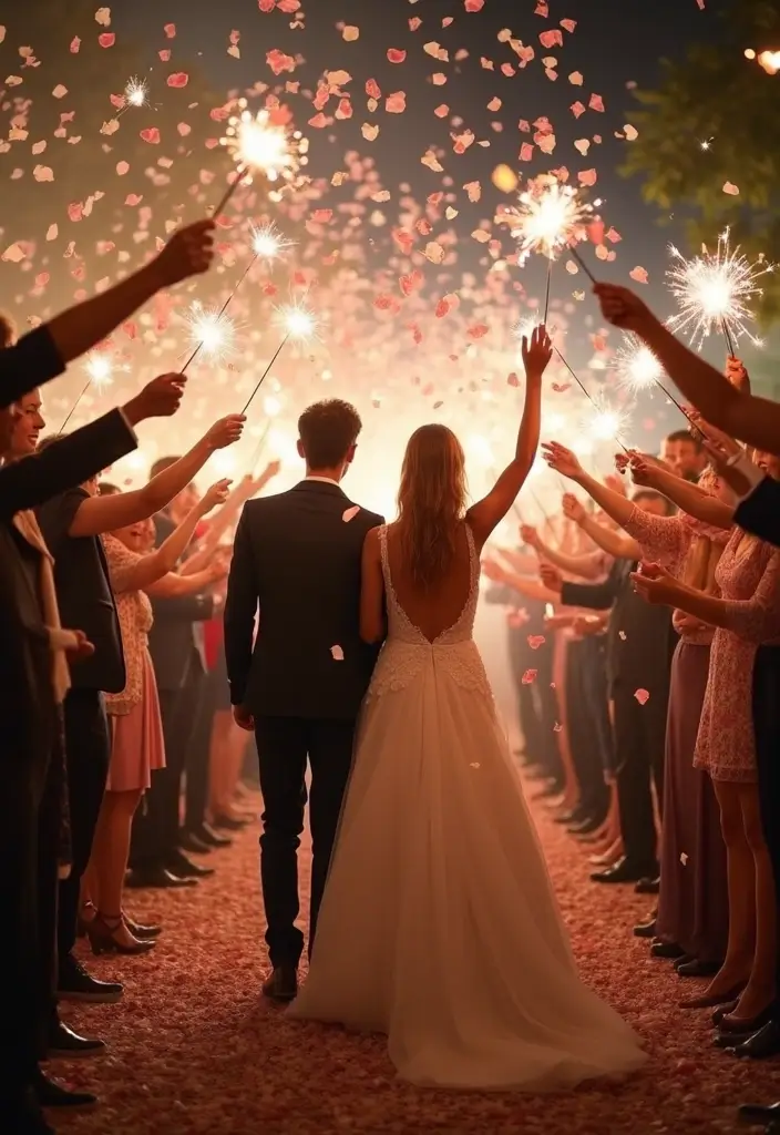 19 Enchanting Red Roses Wedding Venue Decor Ideas You Can't Miss! - 19. Sweet Rose-Themed Send-Off