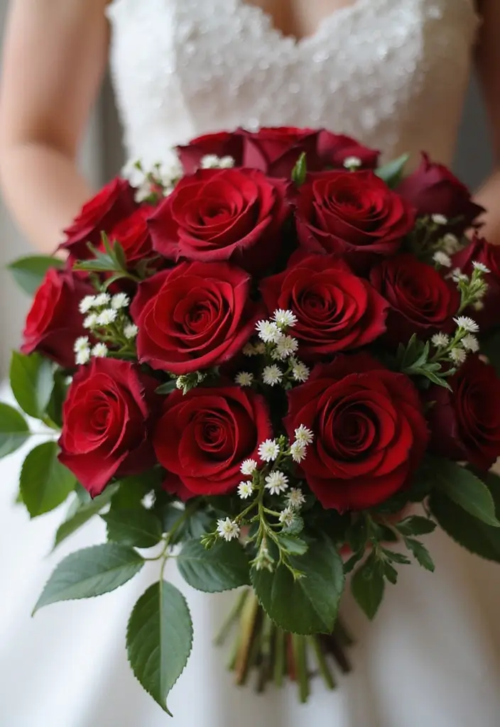 19 Enchanting Red Roses Wedding Venue Decor Ideas You Can't Miss! - 5. Enchanting Rose Bouquets