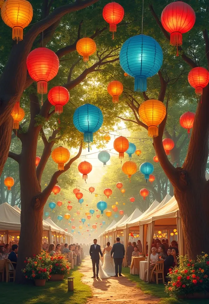 19 Magical Boho Wedding Lighting Ideas That'll Set the Perfect Mood (Don’t Miss #11!) - 10. Whimsical Paper Lanterns