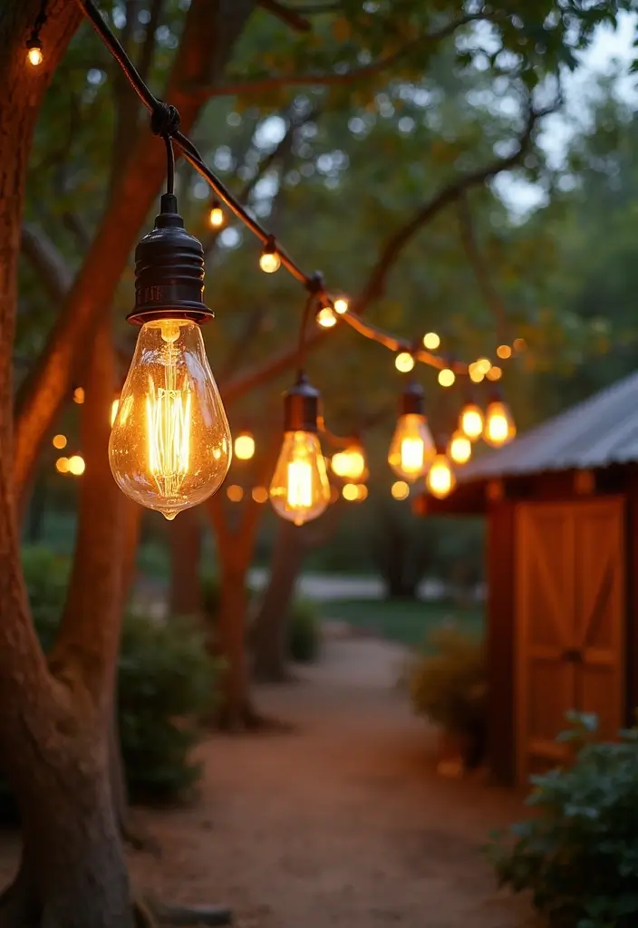 19 Magical Boho Wedding Lighting Ideas That'll Set the Perfect Mood (Don’t Miss #11!) - 12. Vintage Light Bulbs