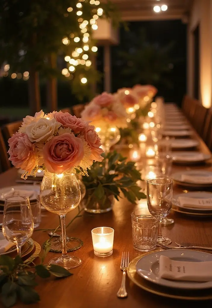 19 Magical Boho Wedding Lighting Ideas That'll Set the Perfect Mood (Don’t Miss #11!) - 13. Silk Flower Bouquets with Lights