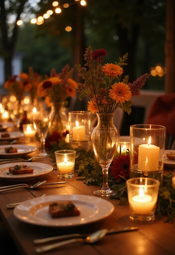 19 Magical Boho Wedding Lighting Ideas That'll Set the Perfect Mood (Don’t Miss #11!) - 15. Glowing Table Centerpieces