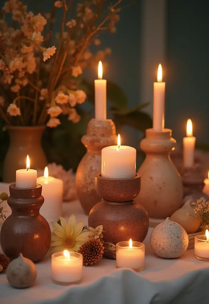 19 Magical Boho Wedding Lighting Ideas That'll Set the Perfect Mood (Don’t Miss #11!) - 19. Artisanal Candle Holders