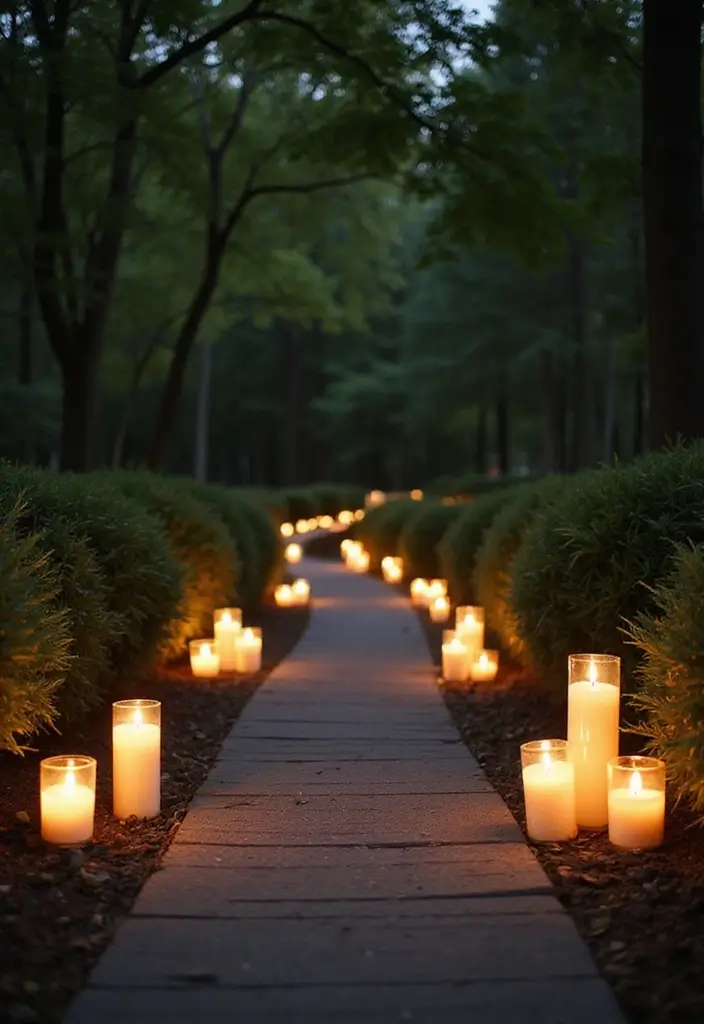19 Magical Boho Wedding Lighting Ideas That'll Set the Perfect Mood (Don’t Miss #11!) - 3. Candlelit Pathways