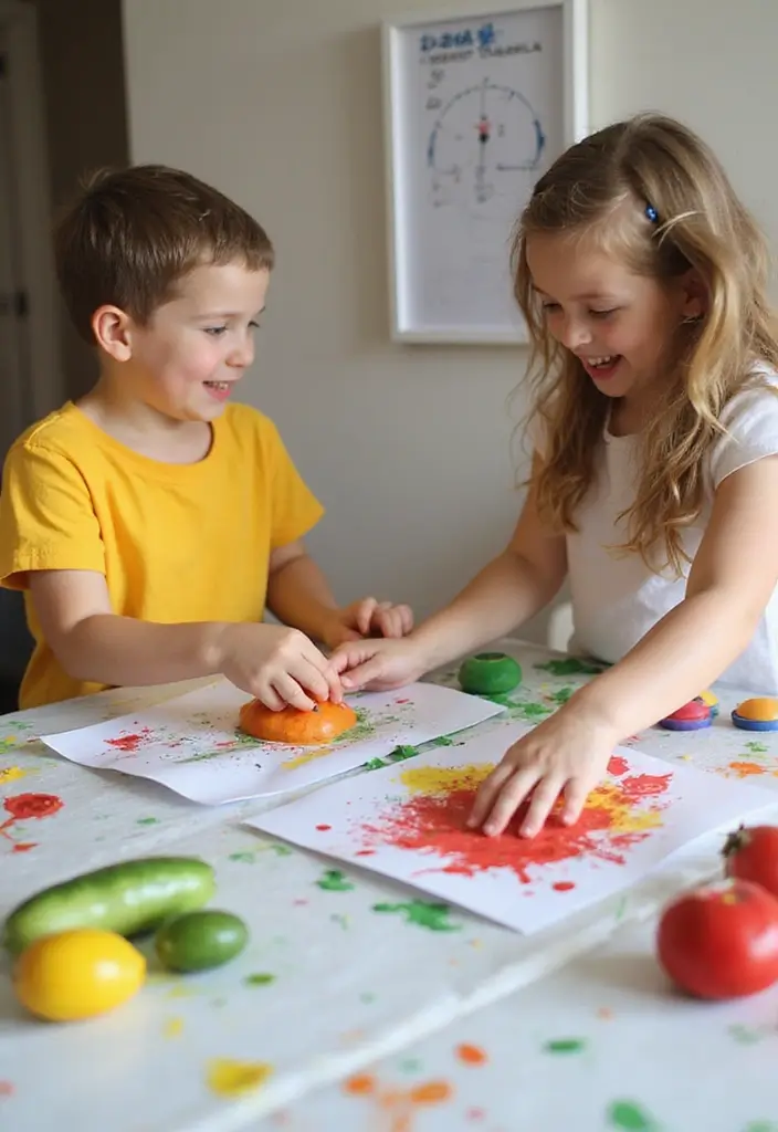 19 Whimsical Kids Craft Projects That Will Keep Them Busy for Hours (Try #12!) - 11. Fruit & Vegetable Stamps