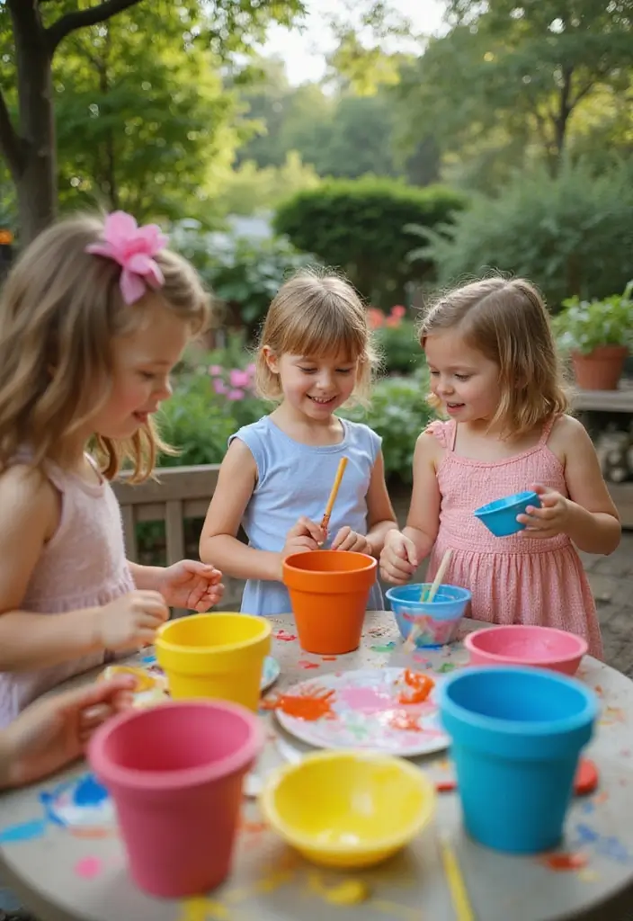 19 Whimsical Kids Craft Projects That Will Keep Them Busy for Hours (Try #12!) - 15. Clay Pot Painting