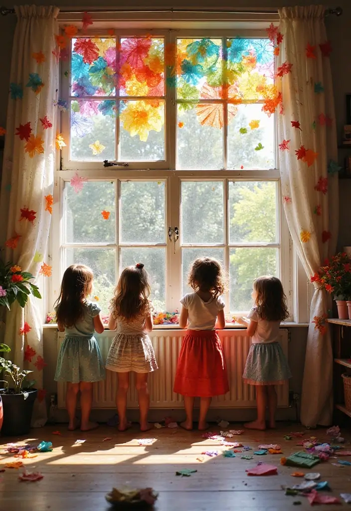 19 Whimsical Kids Craft Projects That Will Keep Them Busy for Hours (Try #12!) - 18. Stained Glass Art with Tissue Paper