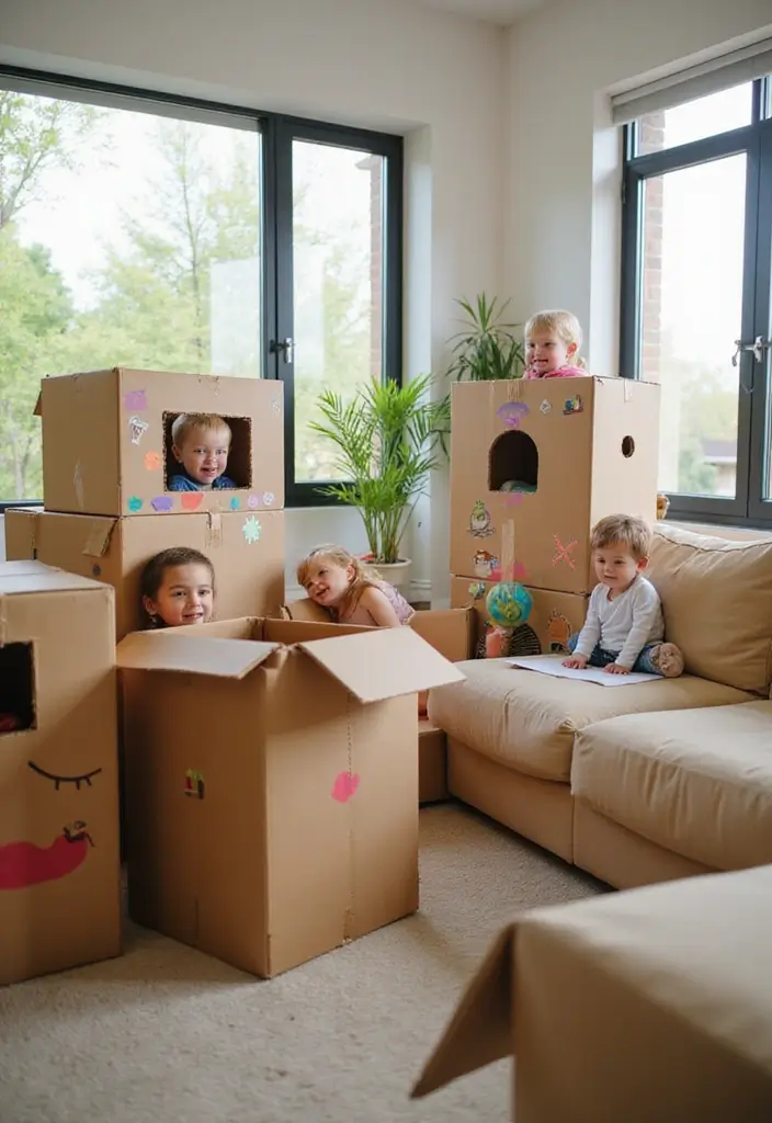 19 Whimsical Kids Craft Projects That Will Keep Them Busy for Hours (Try #12!) - 6. Cardboard Box Forts
