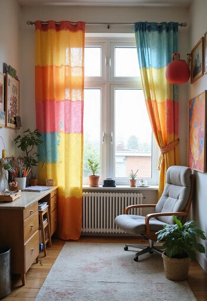 20 Bohemian Curtains That Will Bring Unique Charm to Every Room in Your Home! - 12. Artistic Watercolor Designs