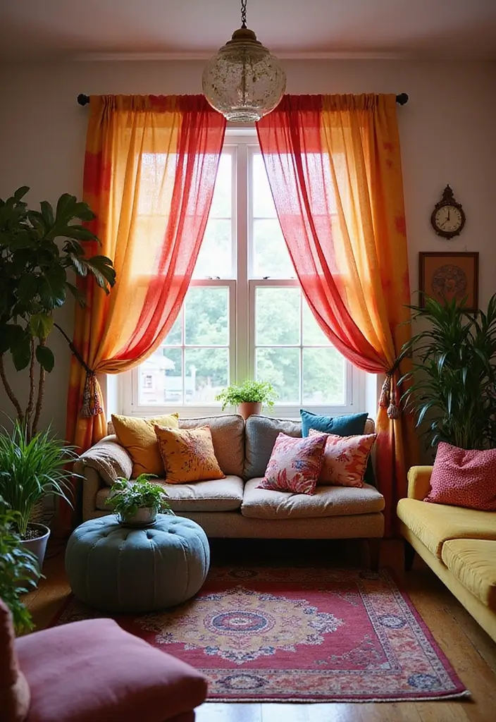 20 Bohemian Curtains That Will Bring Unique Charm to Every Room in Your Home! - 4. Colorful Tie-Dye Designs