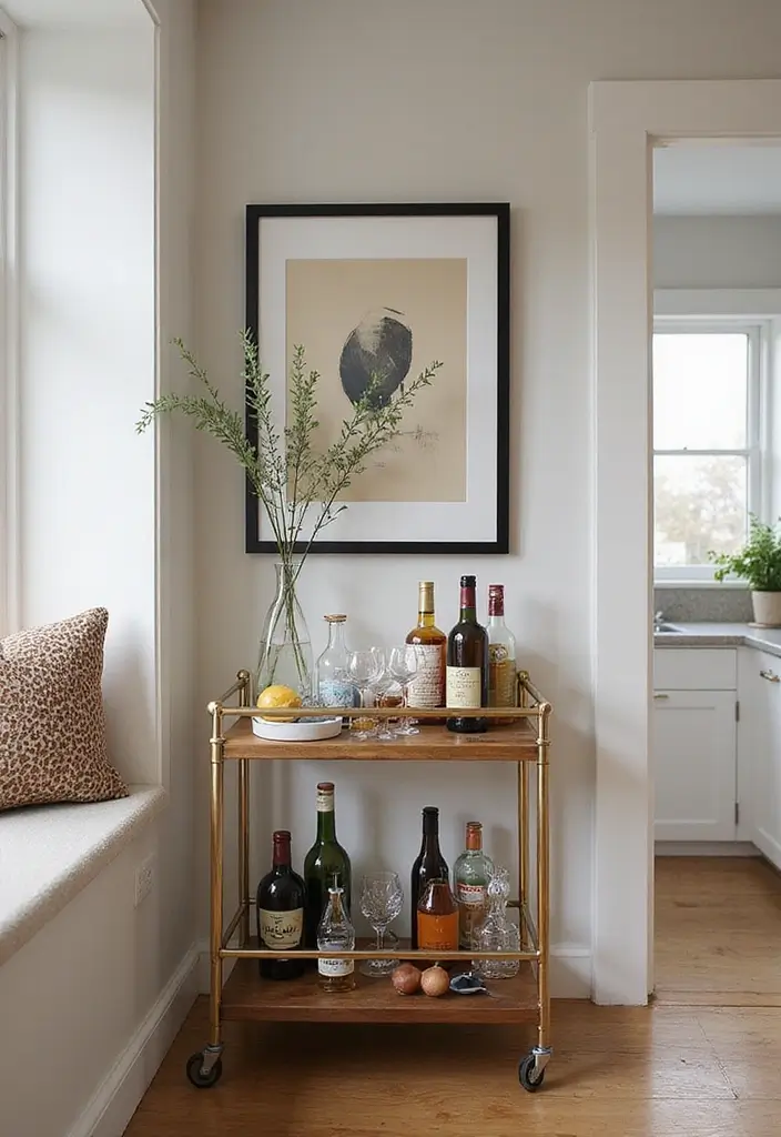 20 Chic Kitchen Styling Tips That Will Make You Want to Cook Every Day! - 13. Chic Bar Cart