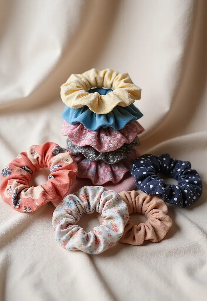 20 Eco-Friendly DIY Projects to Upcycle Your Old Clothes into Chic Accessories (You'll Love #9!) - 17. Hair Scrunchies