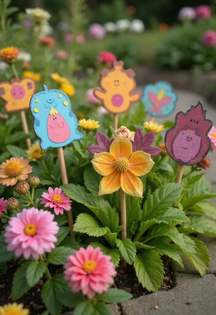 20 Stunning Garden Decoration Ideas That'll Transform Your Outdoor Space (You Won't Believe #11!) - 16. Artistic Plant Markers