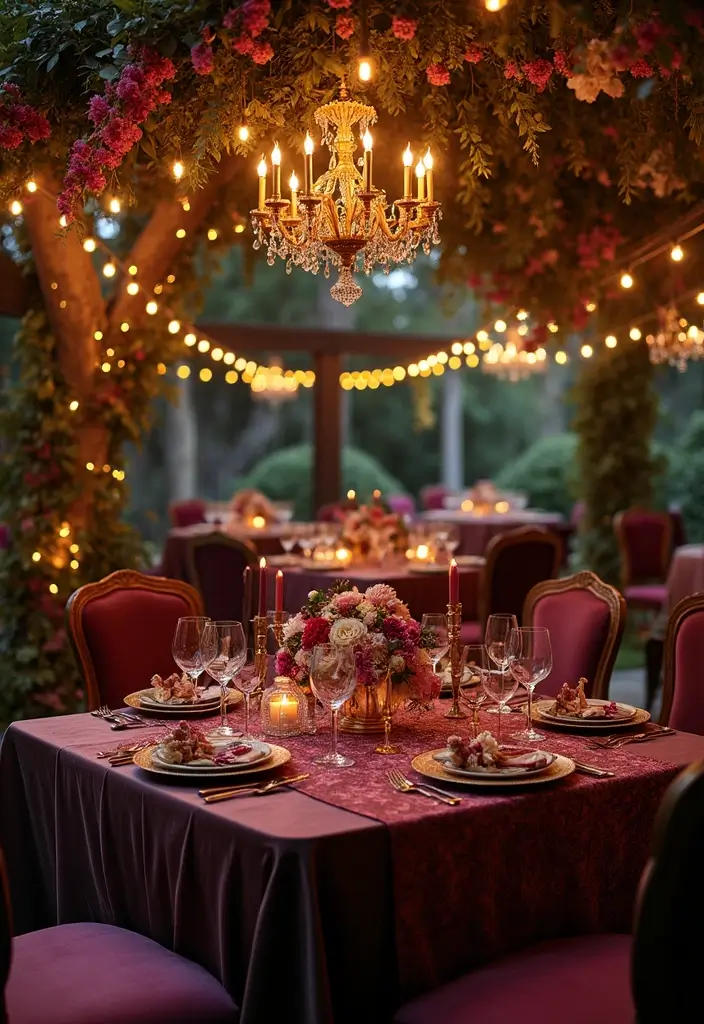 21 Themed Outdoor Tea Table Decor Ideas That'll Spark Your Imagination (Don't Miss #15!) - 10. Magical Masquerade Ball