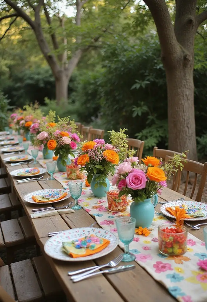 21 Themed Outdoor Tea Table Decor Ideas That'll Spark Your Imagination (Don't Miss #15!) - 13. Floral Fantasy Wonderland