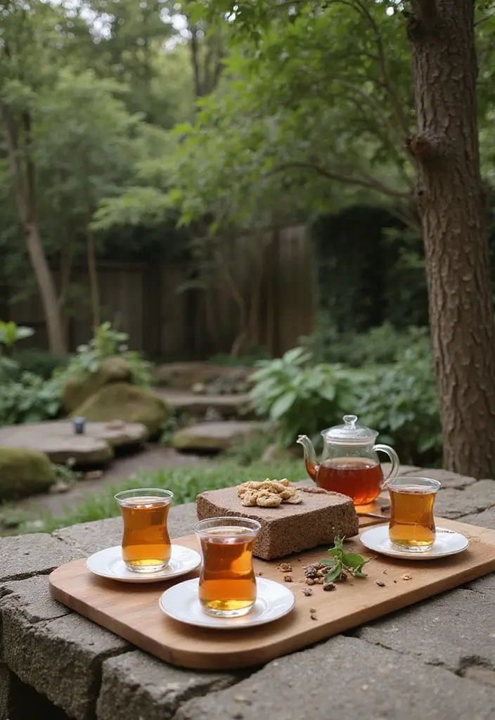 21 Themed Outdoor Tea Table Decor Ideas That'll Spark Your Imagination (Don't Miss #15!) - 18. Earthy Nature Retreat