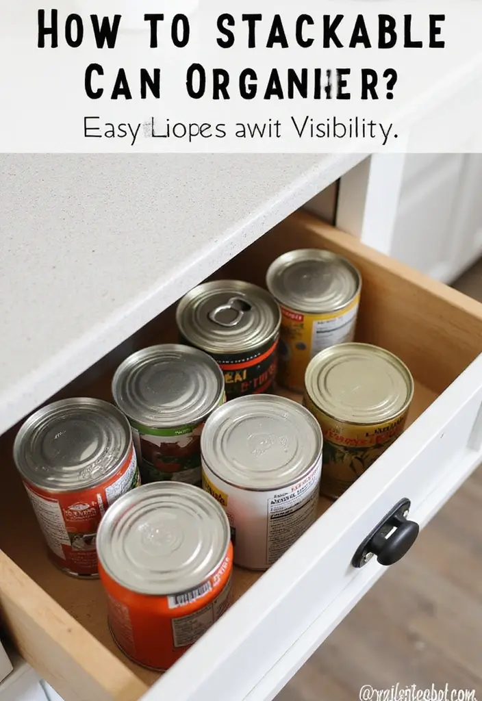 20 Drawer Storage Solutions That Will Revolutionize Your Kitchen (#8 Is a Game-Changer!) - 4. Stackable Can Organizers