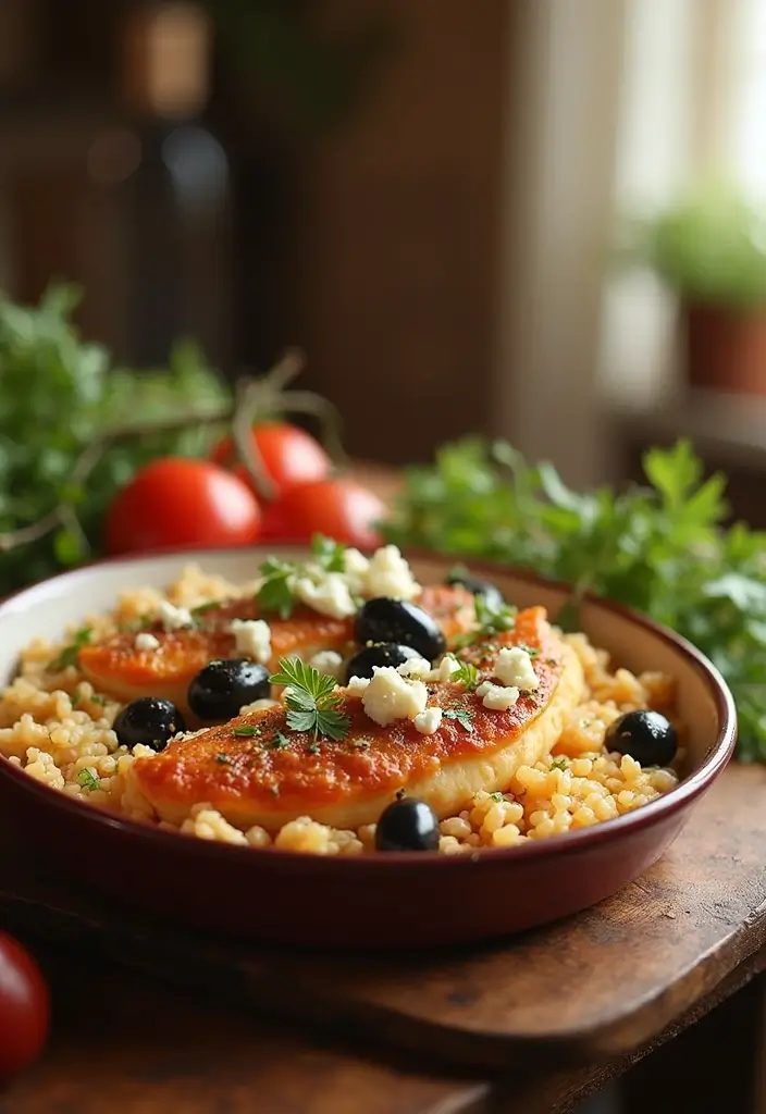 25 Comforting Rice with Chicken Recipes That'll Warm Your Soul (Wait Until You Try #12!) - 16. Mediterranean Chicken and Rice Bake