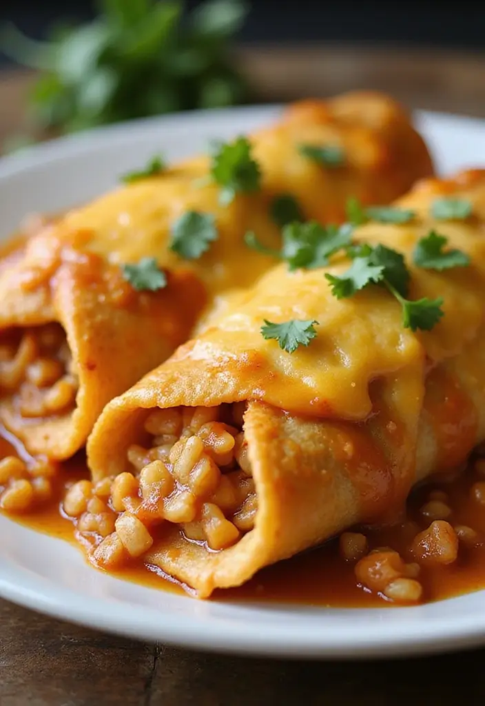 25 Comforting Rice with Chicken Recipes That'll Warm Your Soul (Wait Until You Try #12!) - 17. Chicken and Rice Enchiladas