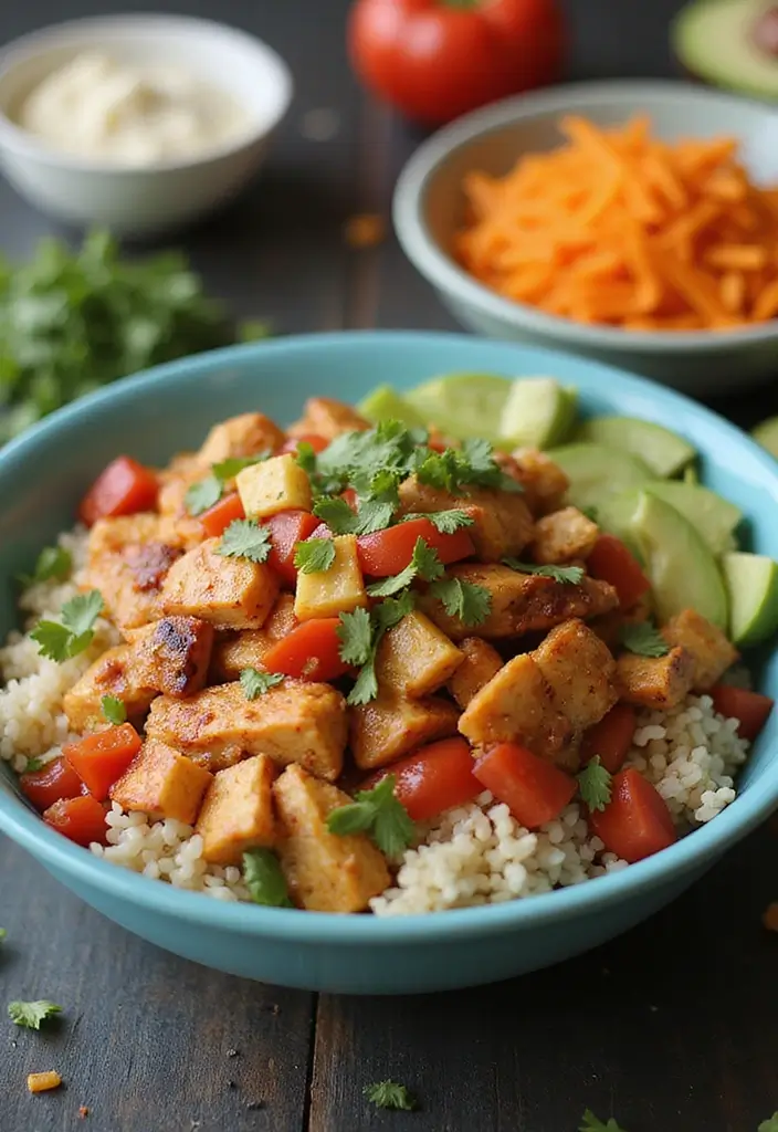 25 Comforting Rice with Chicken Recipes That'll Warm Your Soul (Wait Until You Try #12!) - 24. Chicken Fajita Rice Bowl