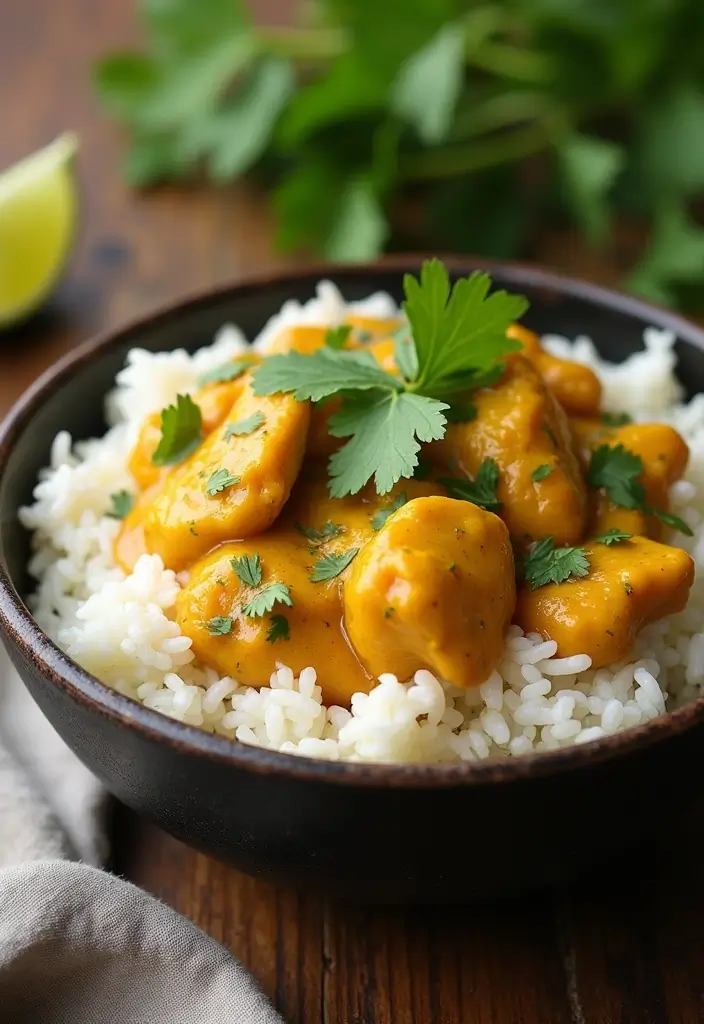 25 Comforting Rice with Chicken Recipes That'll Warm Your Soul (Wait Until You Try #12!) - 8. Coconut Curry Chicken and Rice