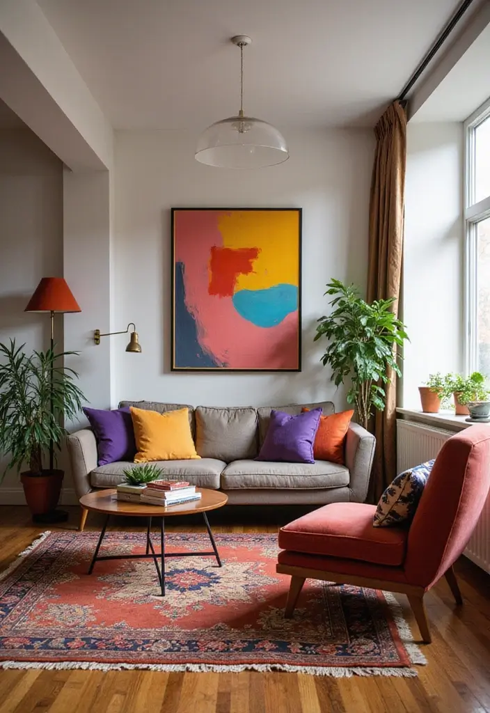 25 Gorgeous Living Room Styles That'll Make You Want to Redecorate Right Now! - 13. Artistic Flair