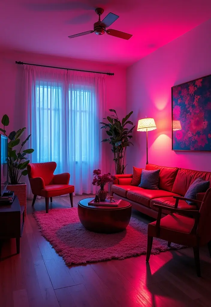 25 Gorgeous Living Room Styles That'll Make You Want to Redecorate Right Now! - 21. Neon Pop