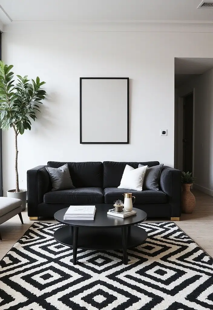 25 Gorgeous Living Room Styles That'll Make You Want to Redecorate Right Now! - 24. Classic Black and White