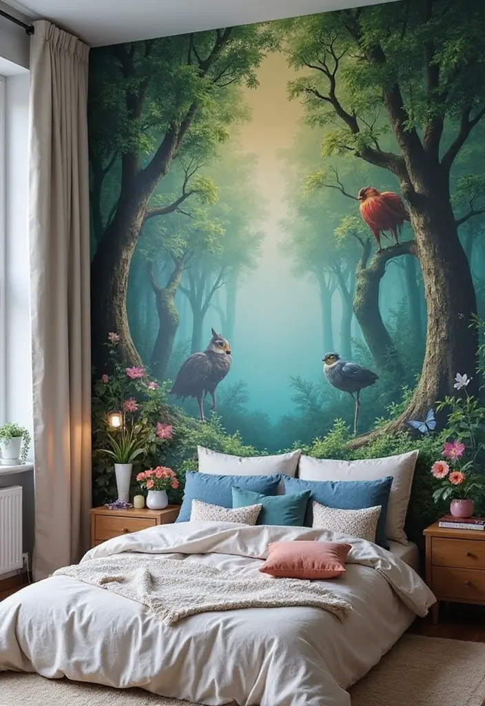 25 Whimsical Fairy Bedroom Ideas That'll Make You Believe in Magic Again! - 2. Whimsical Wall Murals