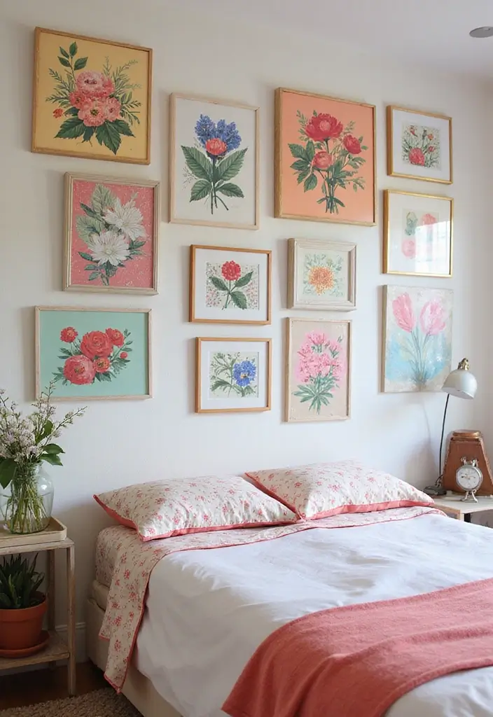 25 Whimsical Fairy Bedroom Ideas That'll Make You Believe in Magic Again! - 22. Floral Wall Art