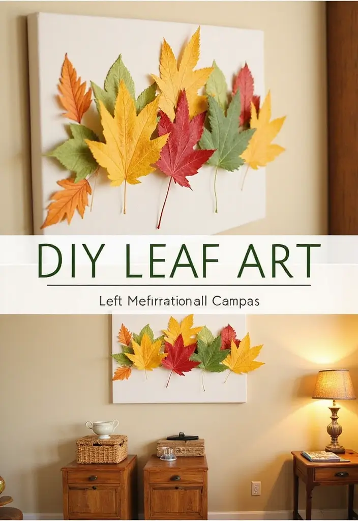 14 Fall Wall Decor Ideas That'll Make Your Walls Sing with Autumn Vibes! - 2. DIY Leaf Art