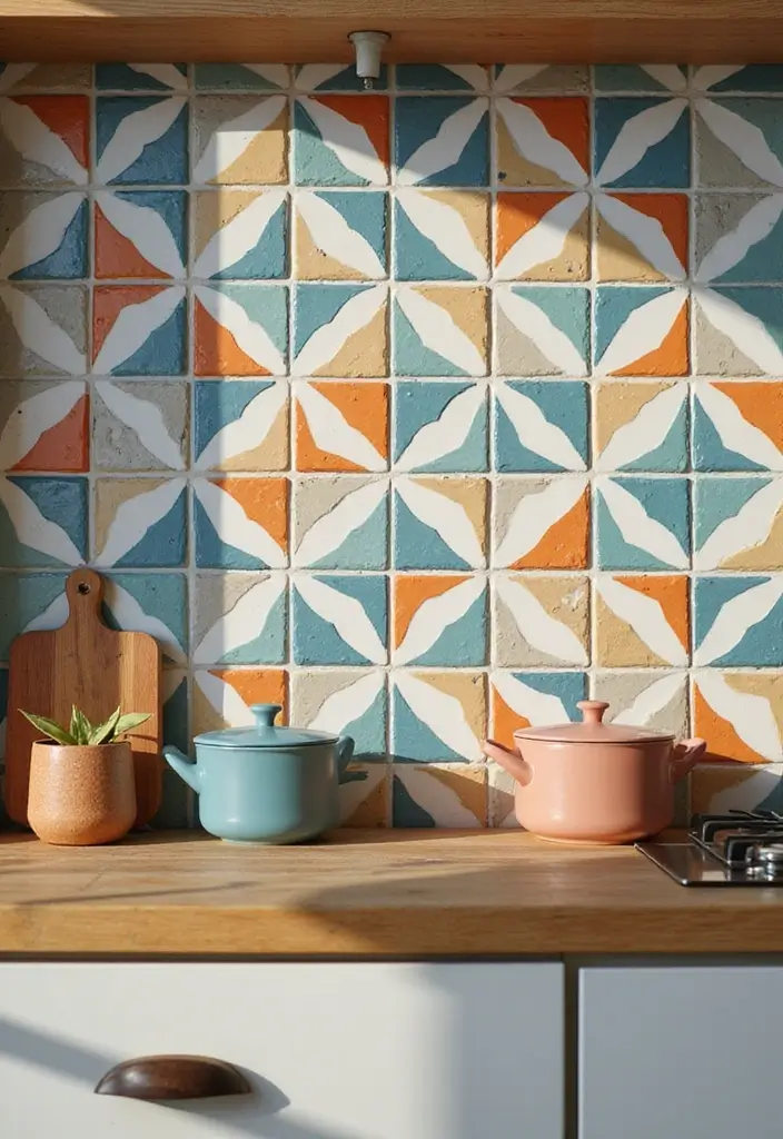 10 Stunning Art Tiles for Your Kitchen That Will Transform Your Cooking Space! - 1. Vibrant Geometric Tiles