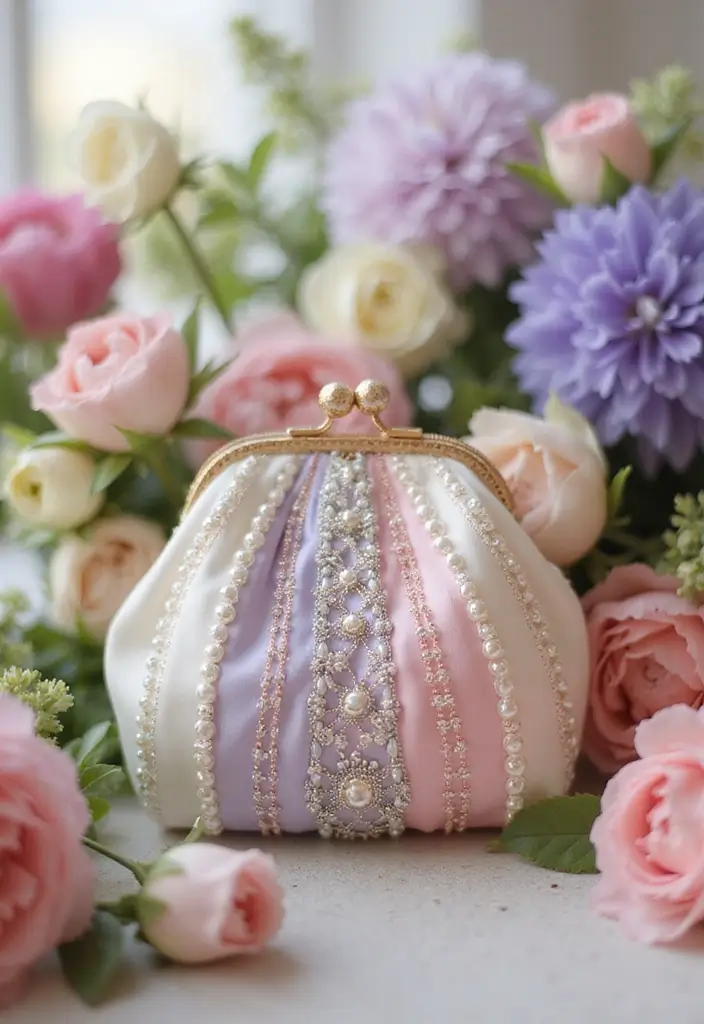 17 Trendy Handmade Pearl Pouches That Will Steal the Show This Wedding Season! - 15. Color-Blocked Pearl Pouch