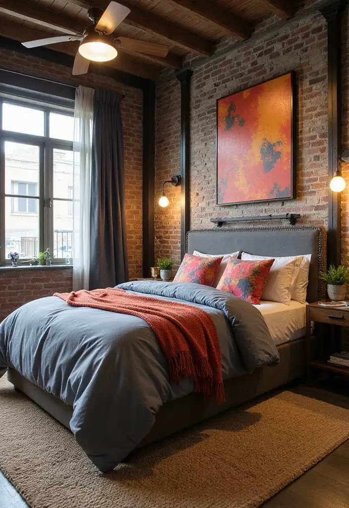 20 Bold Color Patterns for Your Bedroom That Will Leave You Breathless! - 11. Industrial Edge