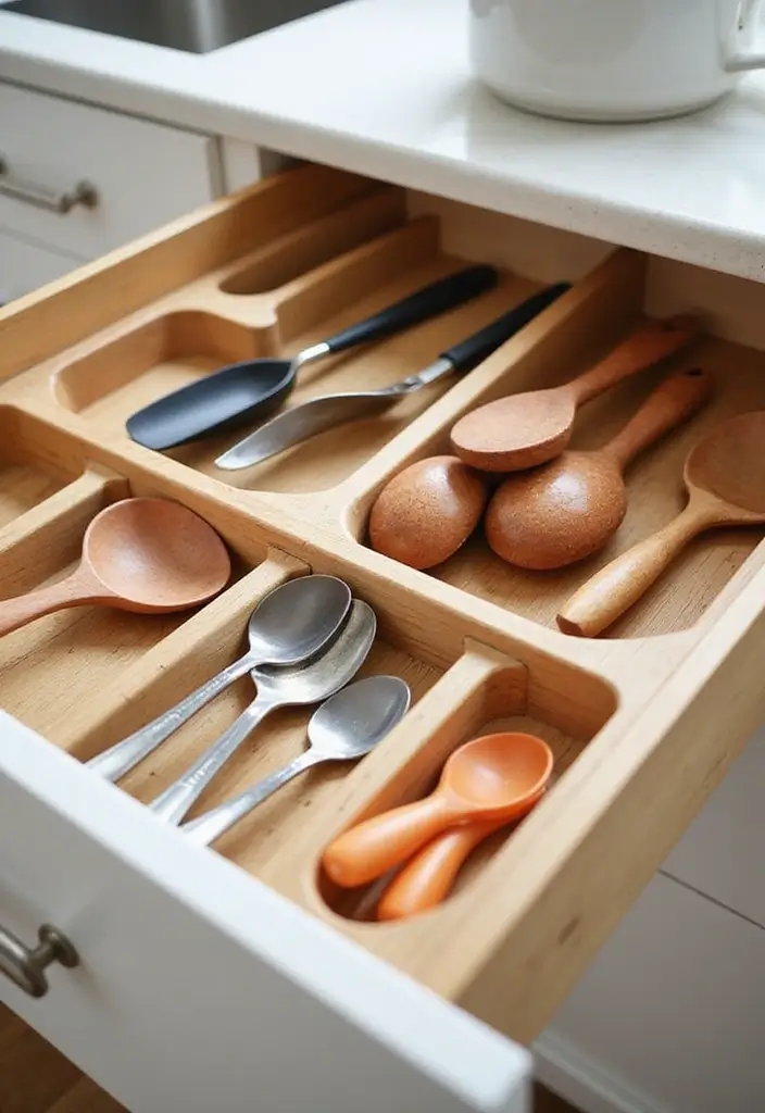 20 Drawer Storage Solutions That Will Revolutionize Your Kitchen (#8 Is a Game-Changer!) - 3. Utensil Trays with Multi-Sections