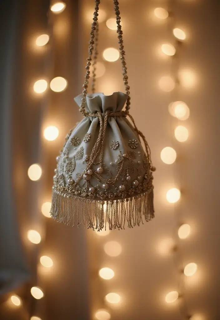 17 Trendy Handmade Pearl Pouches That Will Steal the Show This Wedding Season! - 11. Fringed Pearl Pouch