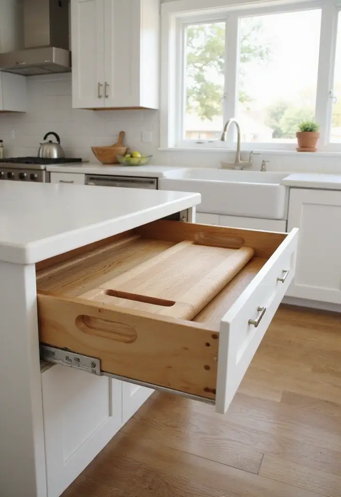 20 Drawer Storage Solutions That Will Revolutionize Your Kitchen (#8 Is a Game-Changer!) - 15. In-Drawer Cutting Boards