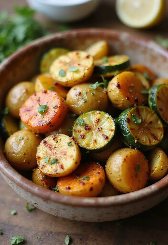 20 Comforting Garlic Herb Roasted Potatoes & Zucchini Recipes You Can't Resist! - 4. Spicy Garlic Roasted Veggies