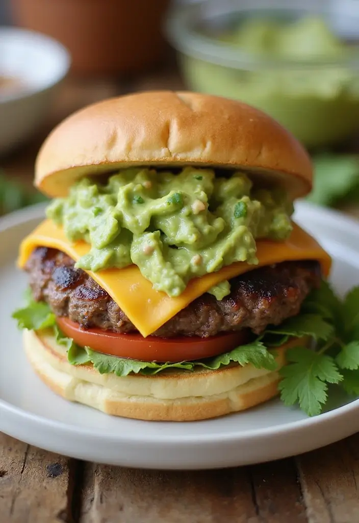 21 Cheesy Cheeseburger Recipes That'll Make You Melt (Literally!) - 11. Guacamole Cheeseburger