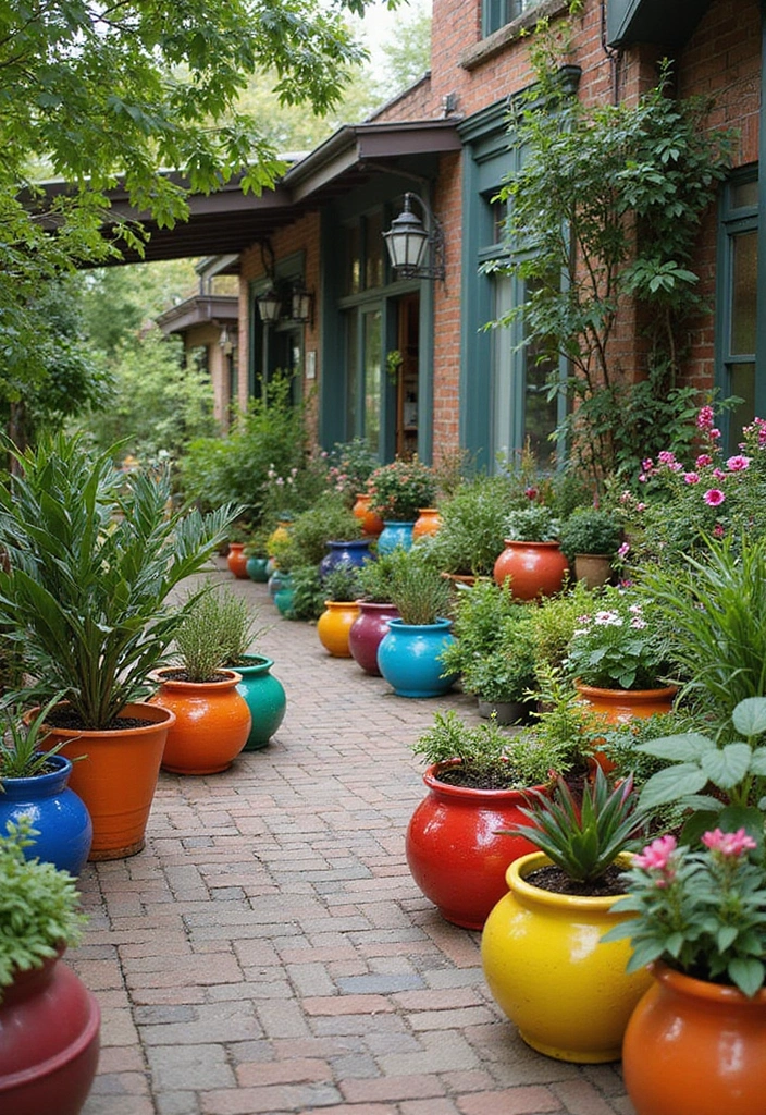 21 Stunning Bohemian Outdoor Spaces That Will Make You Never Want to Leave! - 13. Colorful Planters and Pots