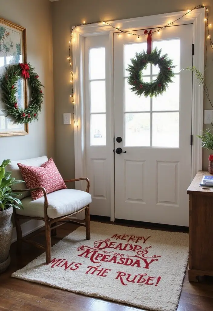 15 Cozy Entryway Rugs That'll Make You Feel Right at Home (You'll Love #5!) - 13. Seasonal Touch: Holiday-Themed Rugs