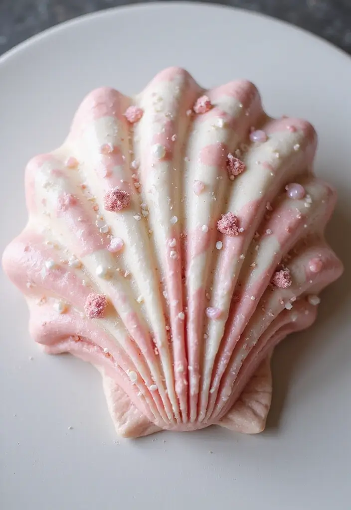 20 Stunning Moana Cake Designs to Make Your Birthday Celebration Unforgettable! - 19. Glittering Shell Cake